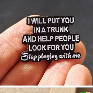 Black and White Quote Enamel Pin